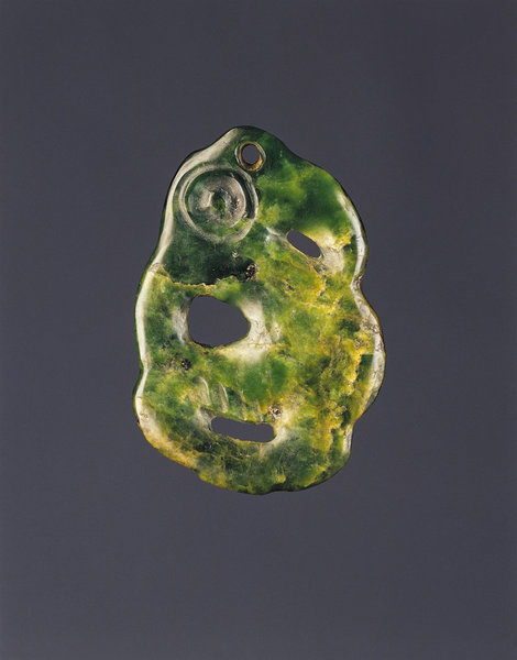 A Fine Maori New Zealand Greenstone ‘Manaia’ or Pendant Charm .